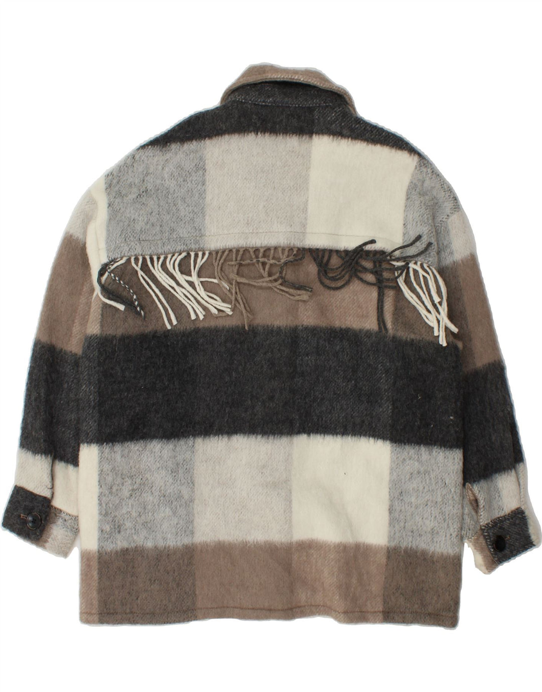 ZARA Womens Overcoat UK 10 Small Multicoloured Check Polyester Vintage Zara and Second-Hand Zara from Messina Hembry 
