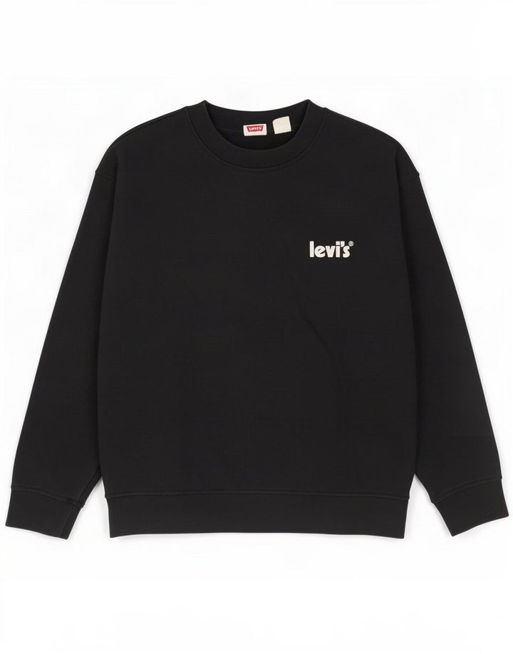 Levi's Uomo Felpa Maglione Grande Cotone Nero