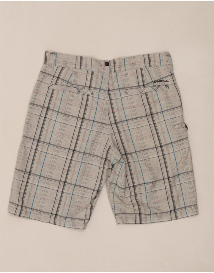 Pantaloncini chino da uomo O'NEILL W29 piccolo poliestere a quadri grigi