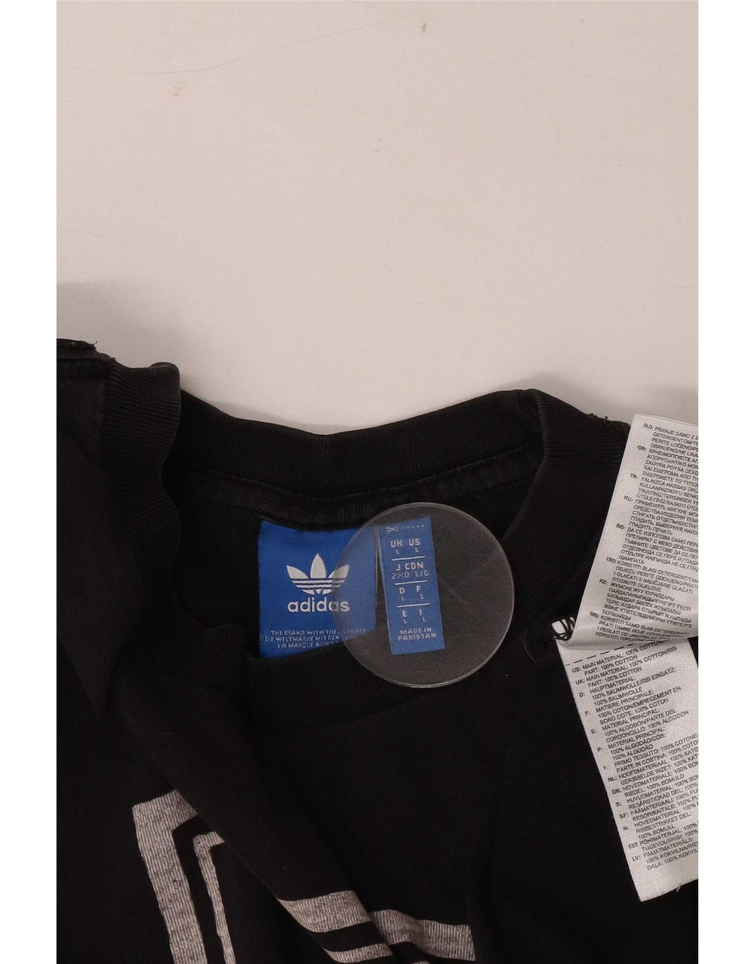 T-shirt grafica da uomo Adidas Top grande in cotone nero