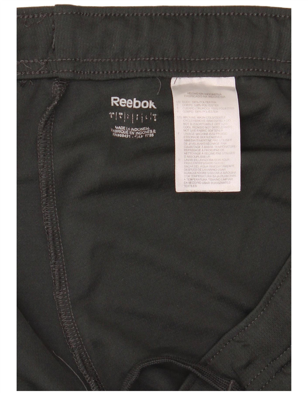 Pantaloncini sportivi da uomo REEBOK grandi neri in poliestere
