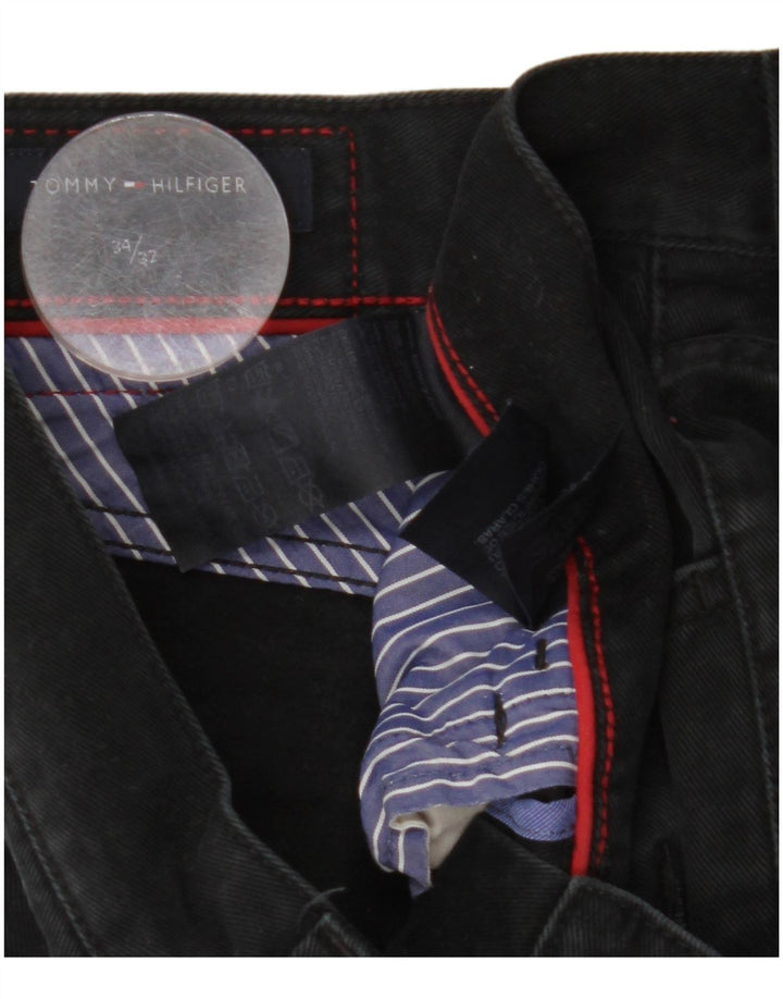 TOMMY HILFIGER Jeans dritti da uomo W34 L27 cotone nero