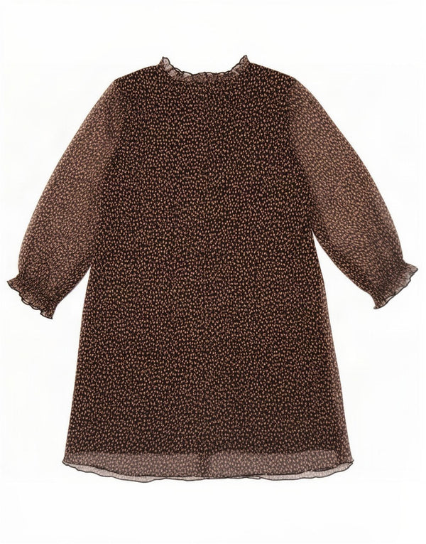 Abito a strati con maniche a 3/4 Zara da donna UK 6 XS poliestere maculato nero