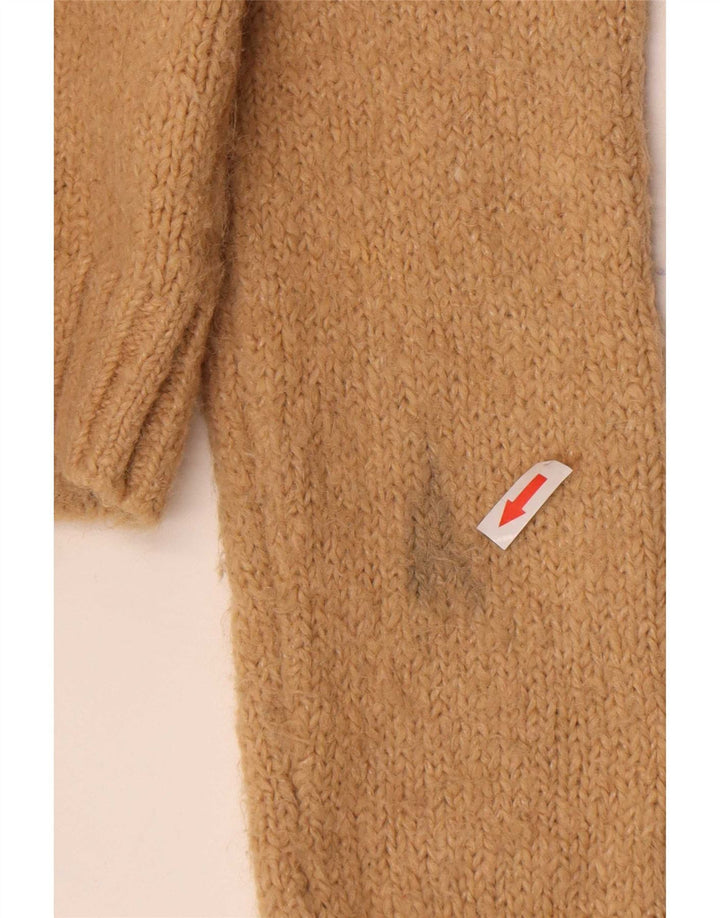 Maglione cardigan corto da donna Zara UK 14 Lana di alpaca beige medio
