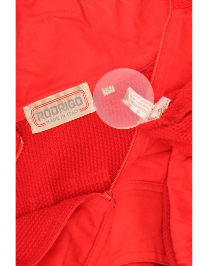 Maglione da uomo Rodrigo Anorak con zip e collo IT 50 Medium Red New Wool