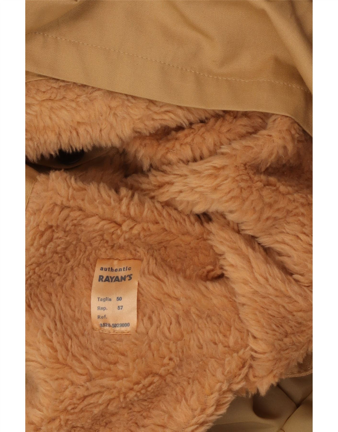 Giacca Parka da uomo con cappuccio VINTAGE IT 50 Large Beige