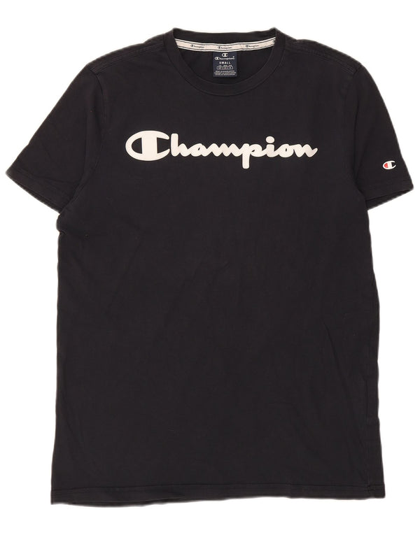 T-shirt grafica da uomo CHAMPION Top piccola in cotone blu navy