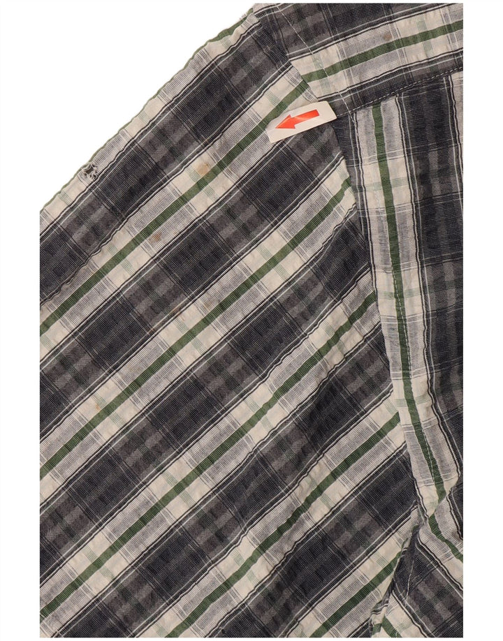 Camicia a maniche corte da uomo Tommy Hilfiger XL a quadri grigi