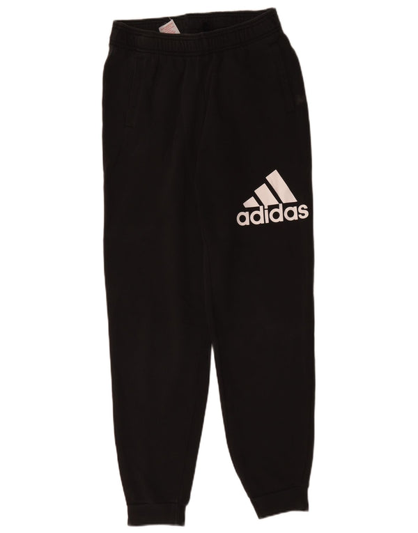 Pantaloni da tuta con grafica Adidas da ragazzo, pantaloni da jogging, 13-14 anni, cotone nero