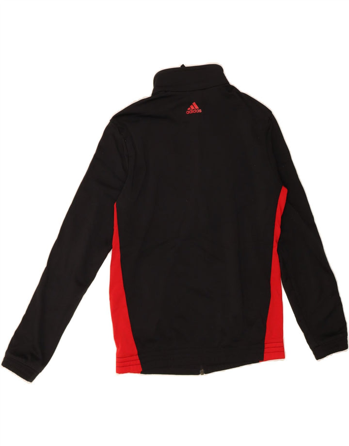 ADIDAS Boys Graphic Tracksuit Top Jacket 11-12 Years Black Colourblock Vintage Adidas and Second-Hand Adidas from Messina Hembry 