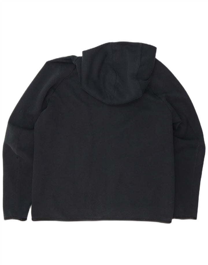 Felpa con cappuccio e zip Nike da uomo, grande, in cotone nero