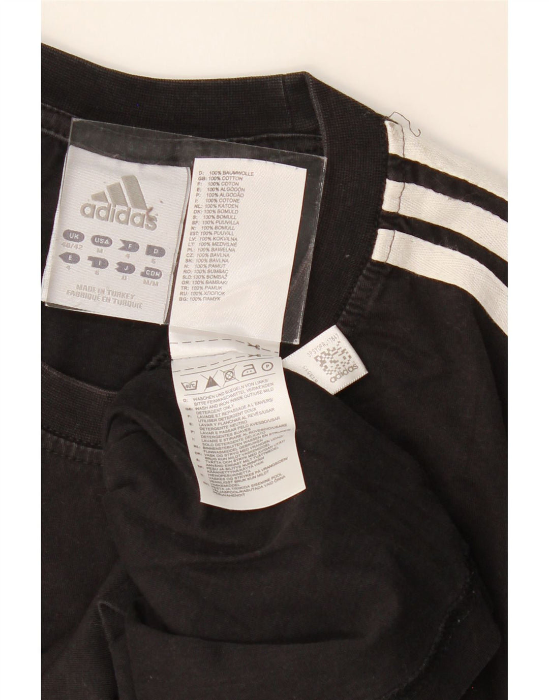 ADIDAS Mens T-Shirt Top UK 40/42 Medium Black Cotton Vintage Adidas and Second-Hand Adidas from Messina Hembry 