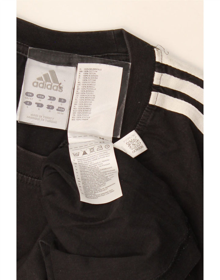 ADIDAS Mens T-Shirt Top UK 40/42 Medium Black Cotton Vintage Adidas and Second-Hand Adidas from Messina Hembry 