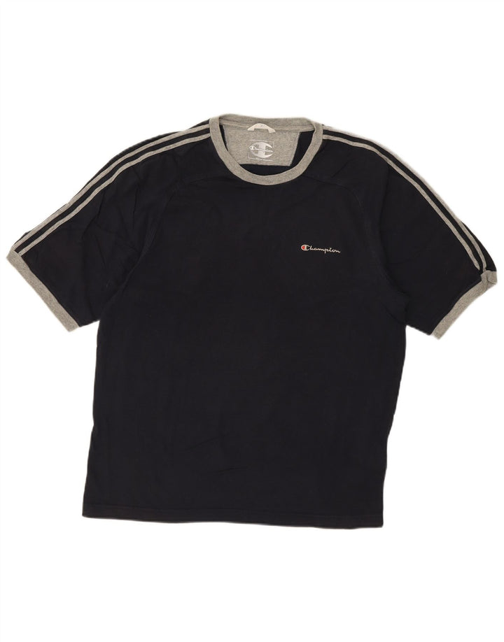 CHAMPION Mens T-Shirt Top XL Navy Blue Cotton