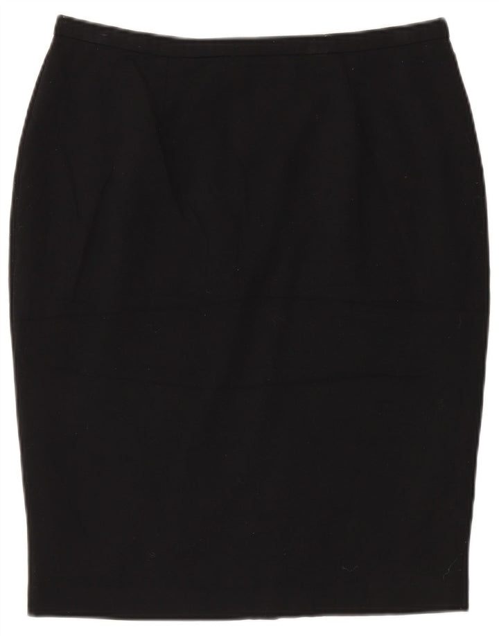 Gonna a tubino da donna Marks & Spencer UK 14 grande W32 poliestere nero