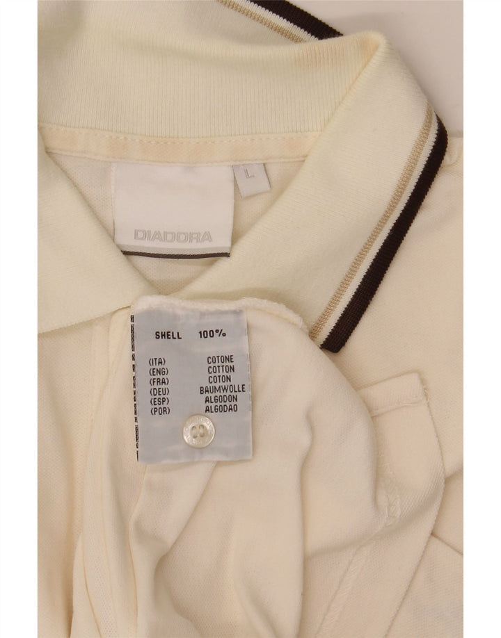 Polo Diadora Uomo Large in cotone bianco sporco
