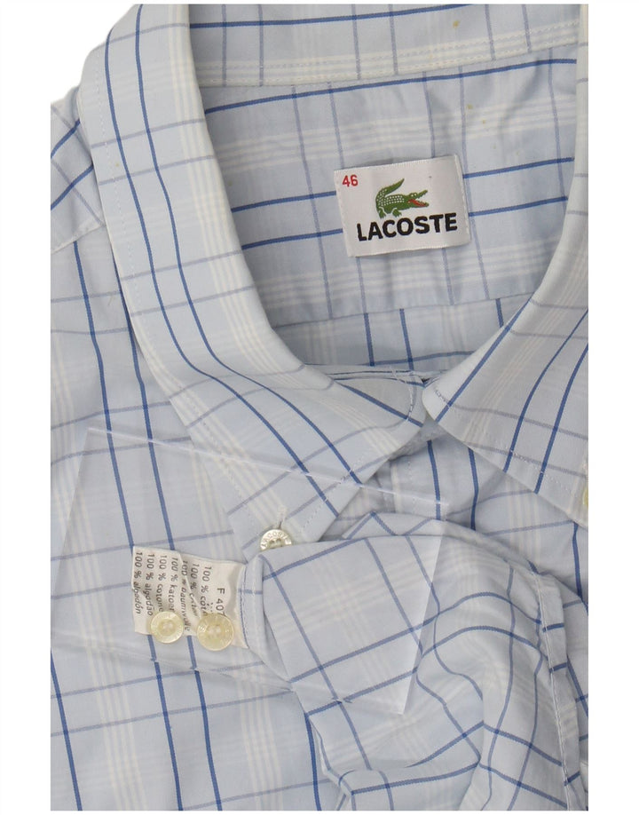 Camicia a maniche corte da uomo LACOSTE taglia 46 2XL cotone a quadri blu