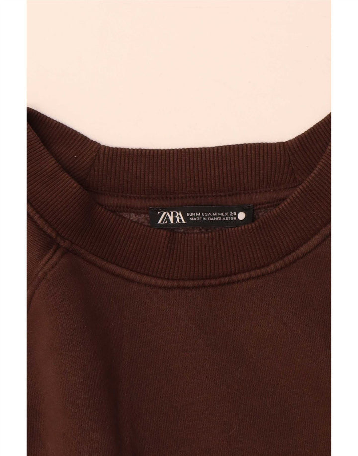 Felpa Zara da donna maglione UK 14 cotone marrone medio
