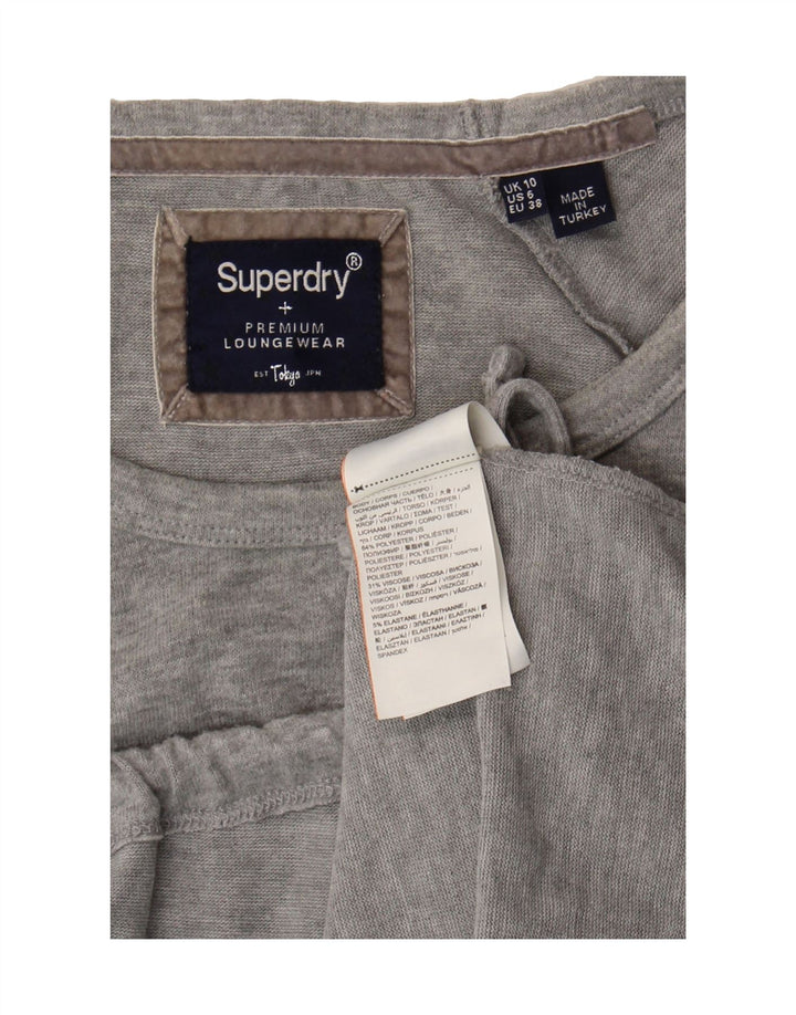 SUPERDRY Womens Oversized Graphic Sweatshirt Jumper UK 10 Small Grey Vintage Superdry and Second-Hand Superdry from Messina Hembry 