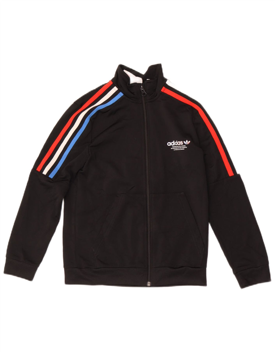 Giacca da tuta da ragazzo Adidas 9-10 anni in poliestere color block nero