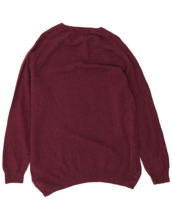 Maglione maglione girocollo da uomo Marks & Spencer blu Harbour grande bordeaux