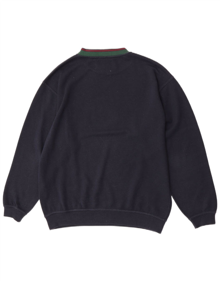 Felpa da uomo vintage con vestibilità regolare grafica, maglione grande, cotone blu navy