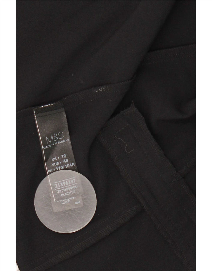 Giacca blazer aperta da donna Marks & Spencer UK 18 XL poliestere nero