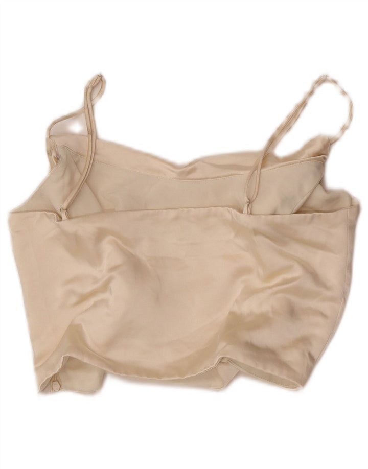 Canotta corta da donna Zara UK 14 grande bianco sporco