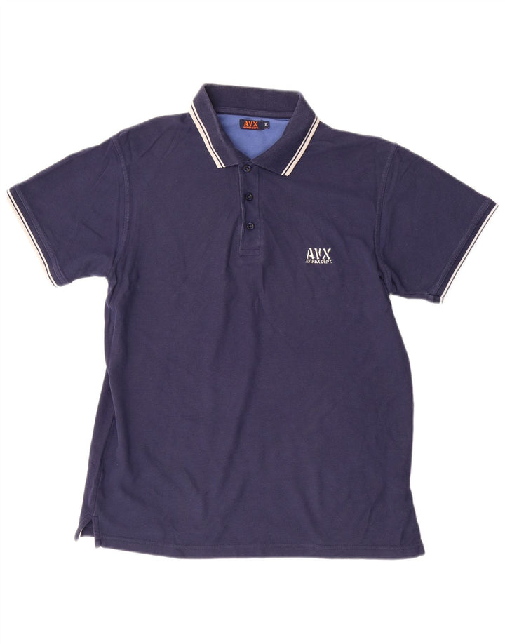 Polo da uomo AVIREX XL in cotone blu navy
