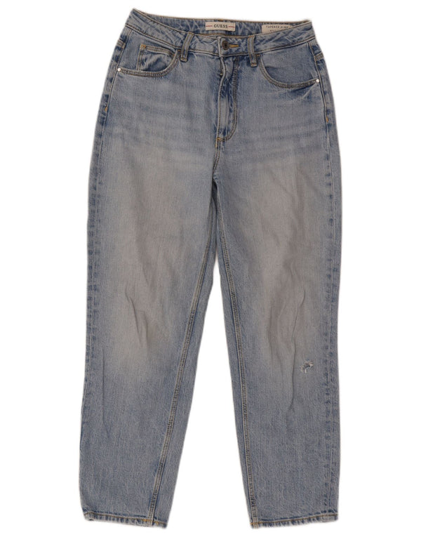 Jeans Guess Mom da donna a vita alta, affusolati, corti, W28 L25, cotone blu