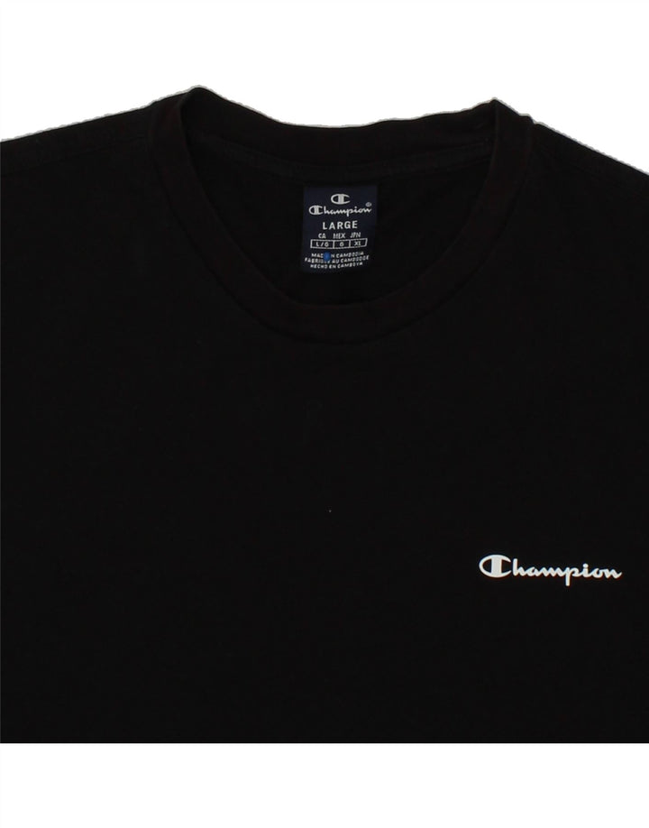 CHAMPION Mens T-Shirt Top Large Black Cotton Vintage Champion and Second-Hand Champion from Messina Hembry 