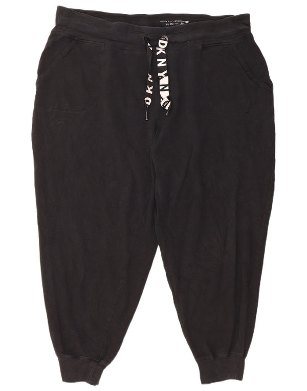 Dkny Pantaloni da tuta con grafica da donna Joggers UK 22 3XL Cotone nero