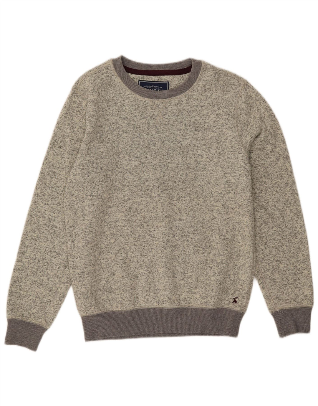 Joules Maglione da uomo con scollo a barca Maglione piccolo in poliestere chiazzato grigio