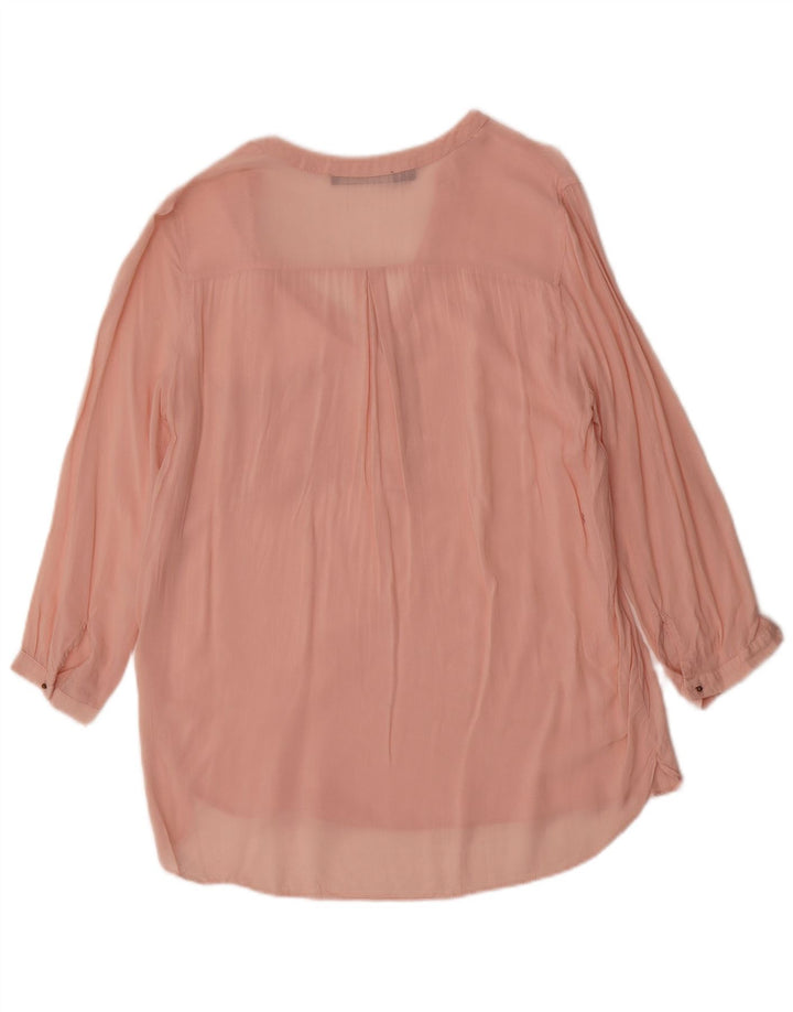 Top a tunica trasparente da donna Zara con maniche a 3/4 UK 10 piccolo rosa