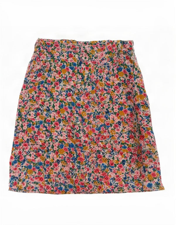 Gonna a trapezio da donna con palloncino EU 40 Media W30 Seta floreale multicolore