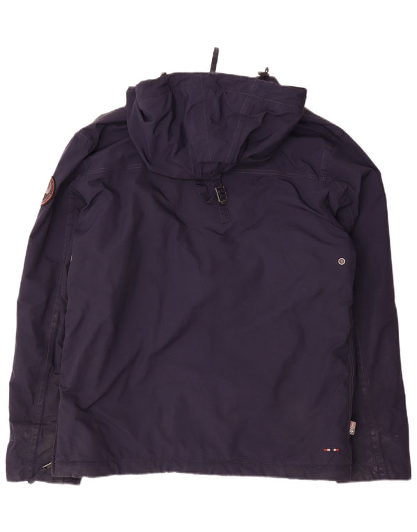 Giacca anorak con cappuccio grafico da uomo Napapijri UK 38 medio blu navy
