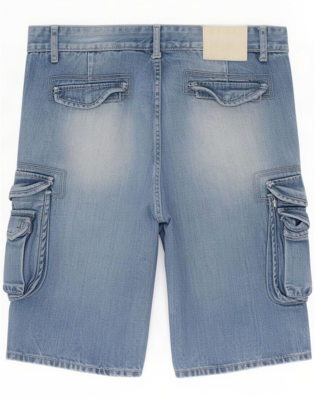 Pantaloncini cargo in denim da uomo automatici IT 52 XL W38 Blu Cotone