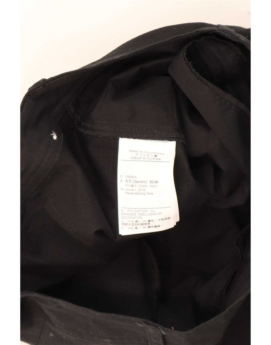 Pantaloni cargo affusolati Nike da uomo W32 L32 in cotone nero