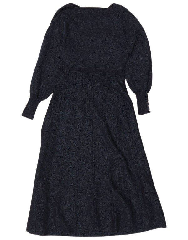 Abito maglione a maniche lunghe da donna Monsoon UK 8 piccolo blu navy screziato