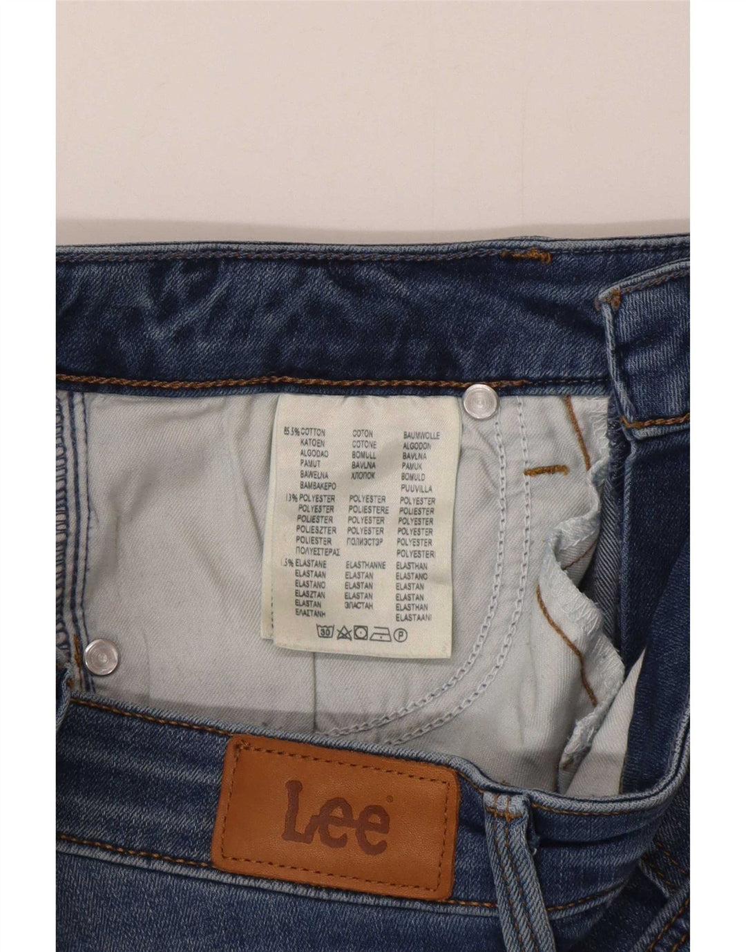Jeans corti Lee Scarlett da donna W27 L26 cotone blu