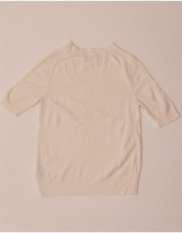 Maglione maglione con scollo a barca da donna Marks & Spencer UK 8 piccolo bianco sporco