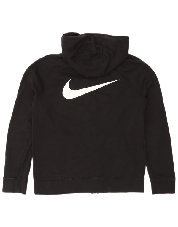 Felpa con cappuccio e zip grafica Nike Swoosh da bambino 13-14 anni XL in cotone nero