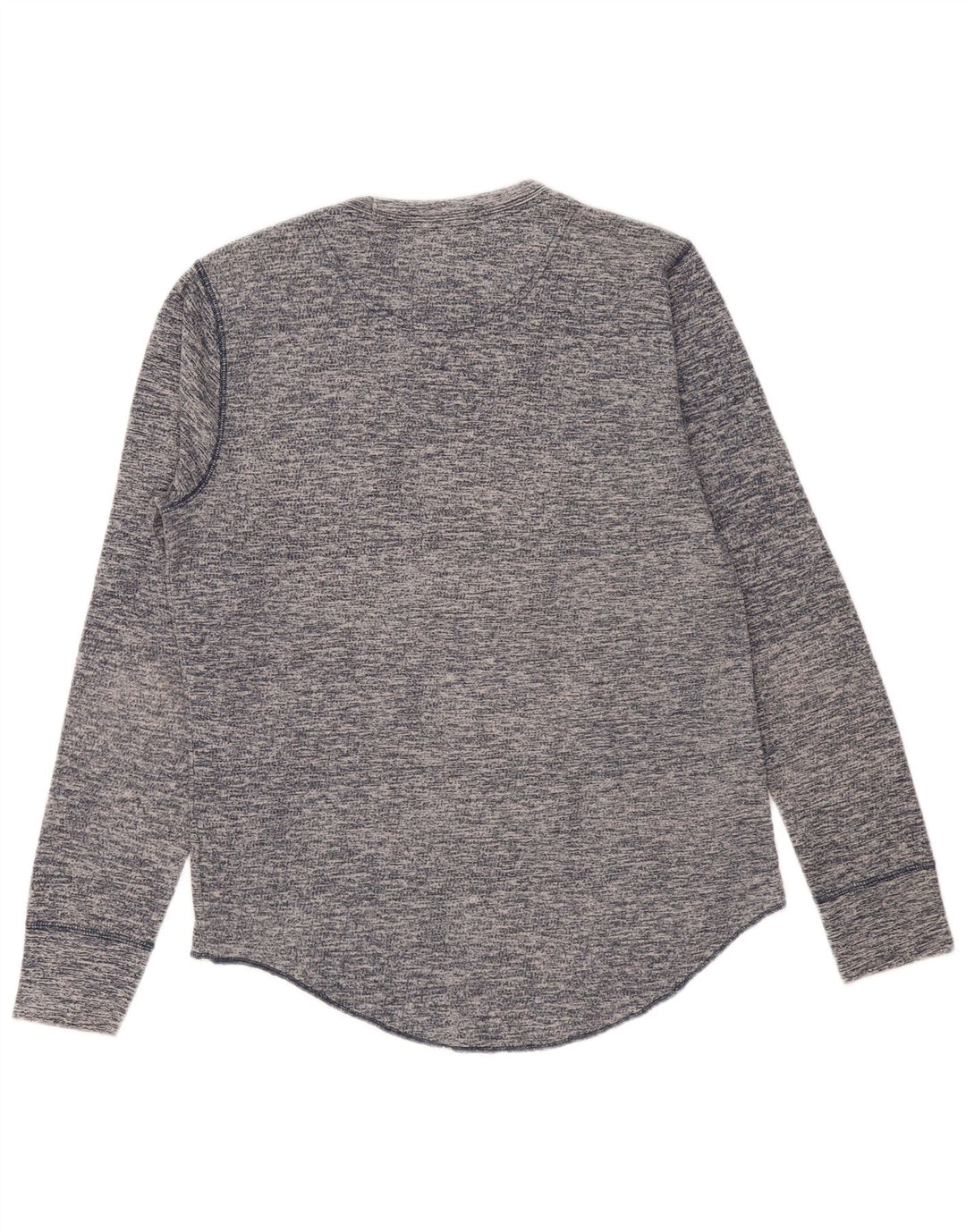 HOLLISTER Top da uomo a maniche lunghe in cotone screziato medio blu navy