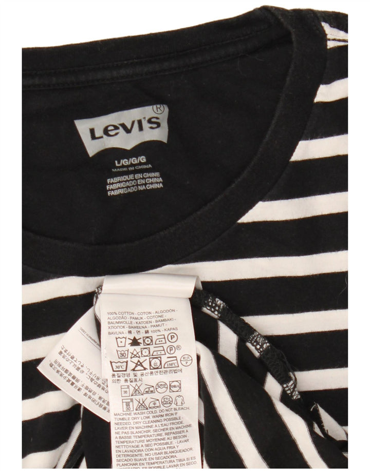 T-shirt da uomo Levi's Top grande in cotone a righe nere