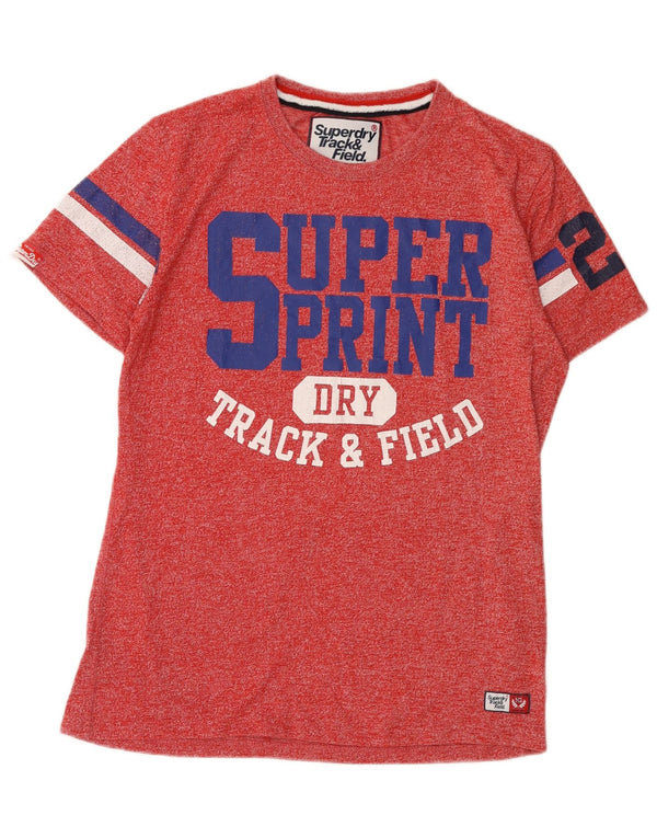 T-shirt grafica da uomo Superdry Top grande in cotone chiazzato rosso