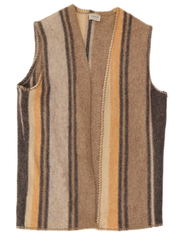 Maglione cardigan senza maniche da donna Benetton UK 16 grande lana multicolore