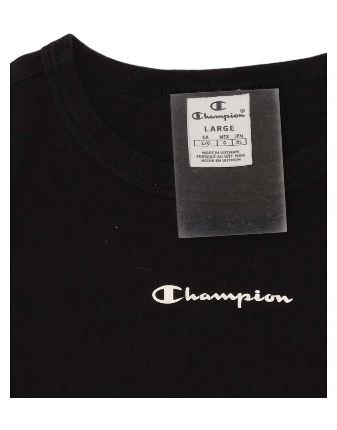 CHAMPION Womens Top Long Sleeve UK 14 Large Black Vintage Champion and Second-Hand Champion from Messina Hembry 