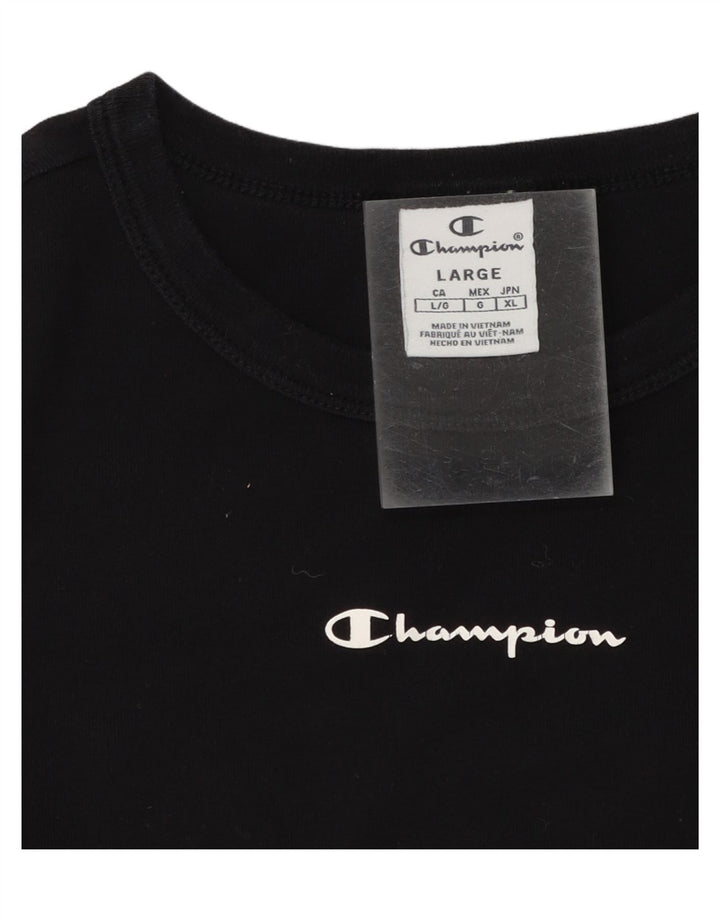 CHAMPION Womens Top Long Sleeve UK 14 Large Black Vintage Champion and Second-Hand Champion from Messina Hembry 