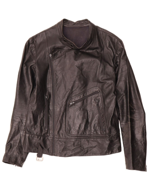 Giacca in pelle da motociclista da donna Dainese UK 14 media pelle nera