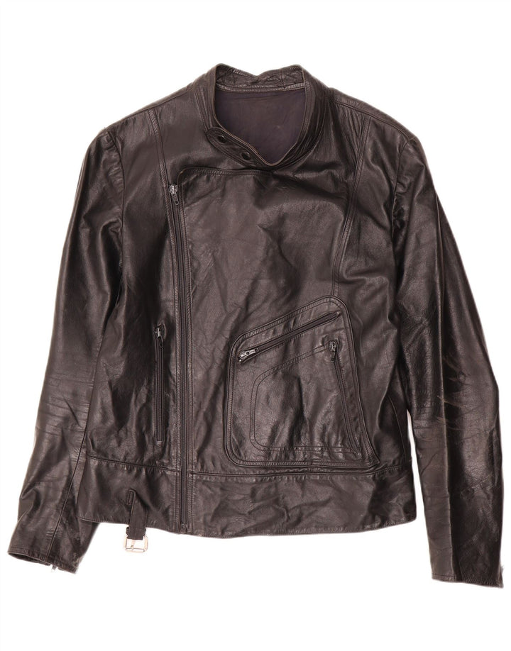 Giacca in pelle da motociclista da donna Dainese UK 14 media pelle nera